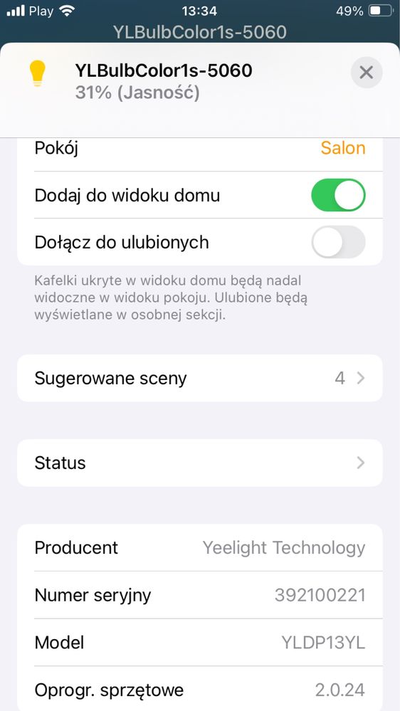 Żarówka Yeelight Smart Led Bulb 1S YLDP13YL