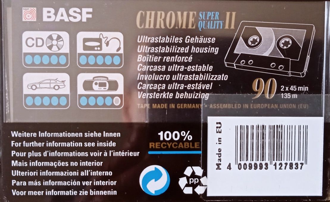 BASF Kasety Magnetofonowe, chromowane (cena za komplet -2 szt.) 110 zł
