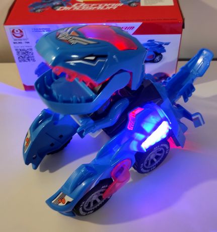 Nowy samochód Transformers dinozaur dinek jeździ świeci dźwięk przeksz