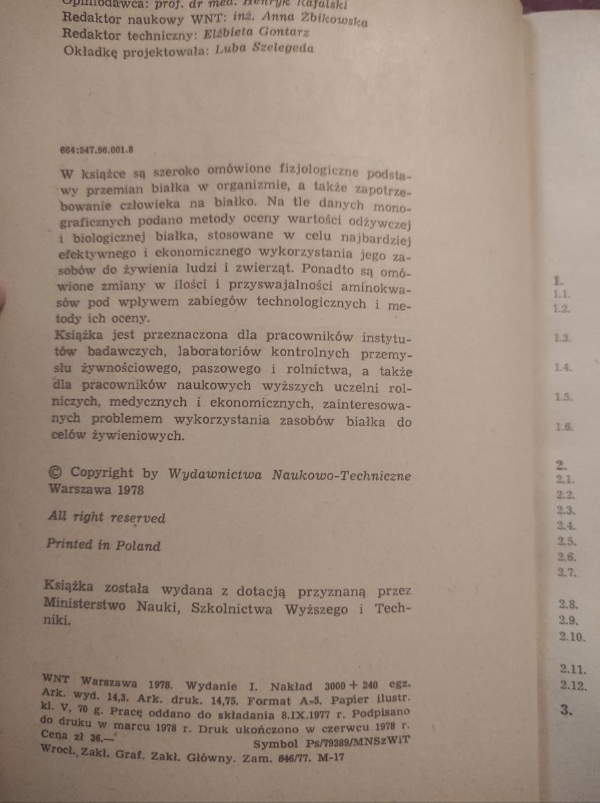 Biologiczna wartość białka żywności