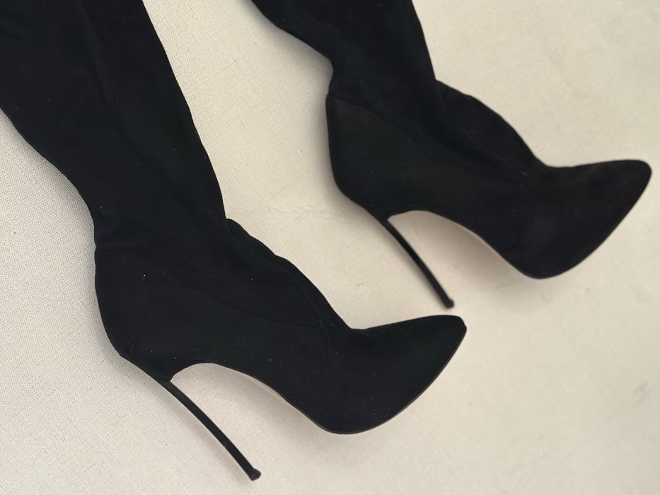 Ботфорды под Casadei, черные, 35-36 размнр