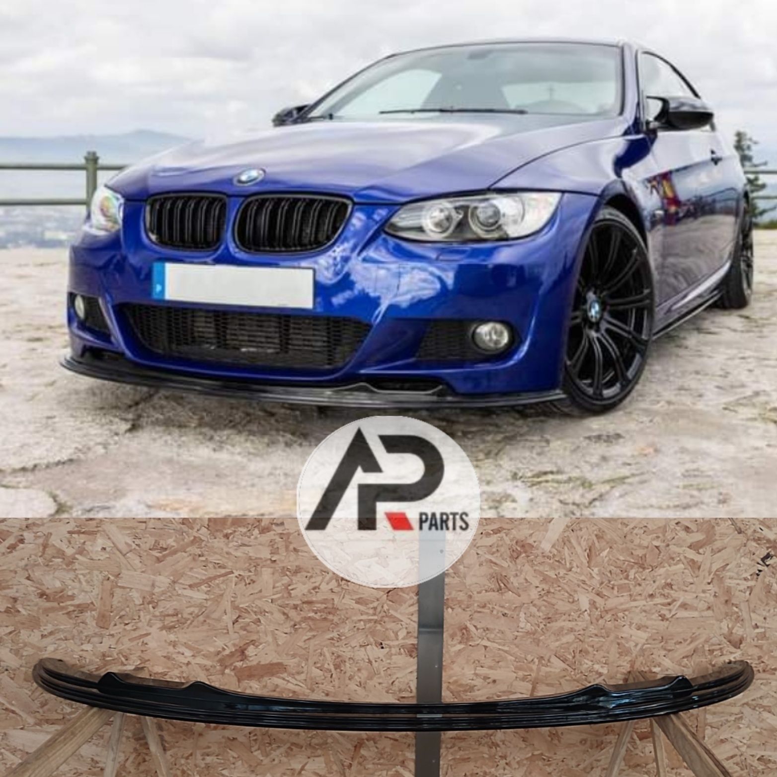 BMW E92 E93 Lip Lamina Frontal Mperformance Preto brilhante Pack M Loo