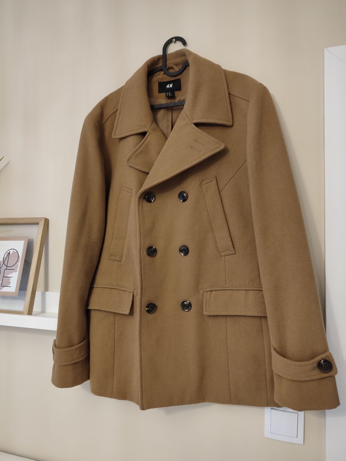 Elegancki jasno brązowy płaszcz roz. 54 H&M