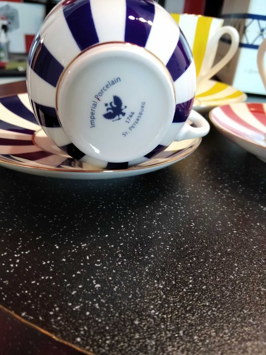 Императорский фарфор, набор кофейных чашек " Ландыши "