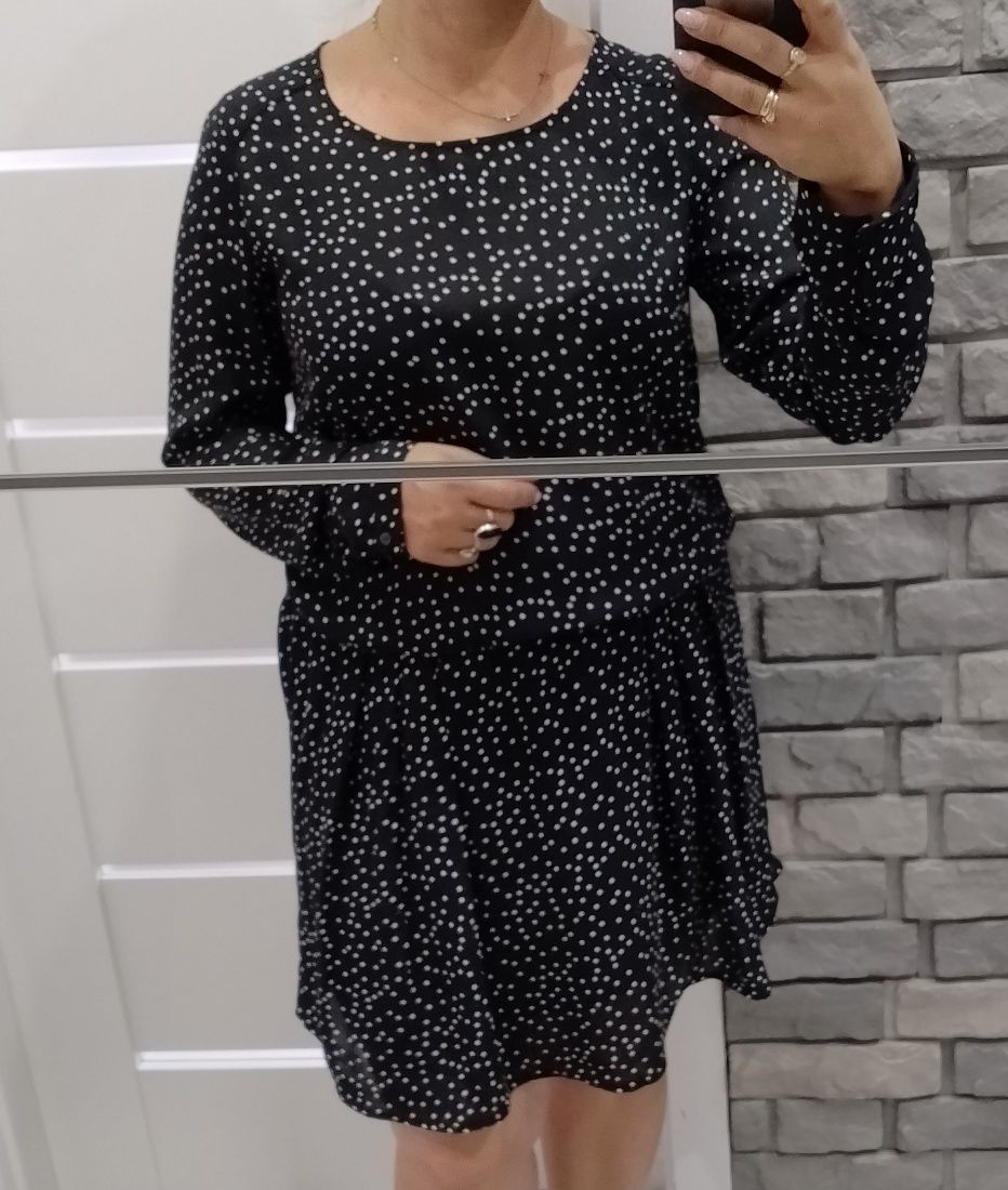 Sukienka z falbanką kropki 36/38