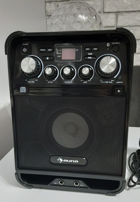 Wyprzedaż! Rockstar LED zestaw do karaoke odtwarzacz CD Bluetooth USB