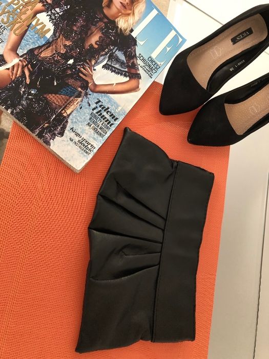 Torebka torba kopertówka czarna vintage boho elegancka