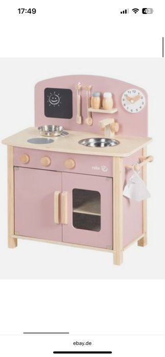Дитяча велика ігрова деревяна кухня, рожевий колір , бренд roba нова