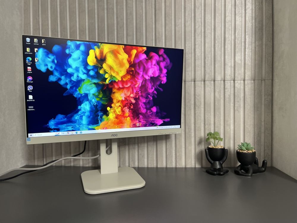 Безрамковий Монітор з динаміками  AOC 24P1 Gray full hd
