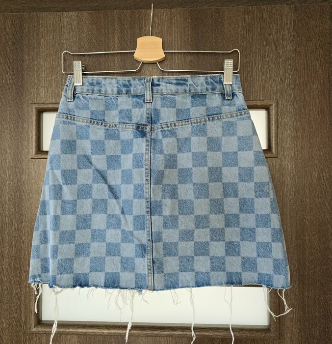 Cropp mini spódniczka jeansowa w kratkę M nowa