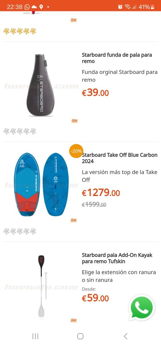 Starboard wingfoil 5`3, 85 litros, modelo Take Off, Blue carbon