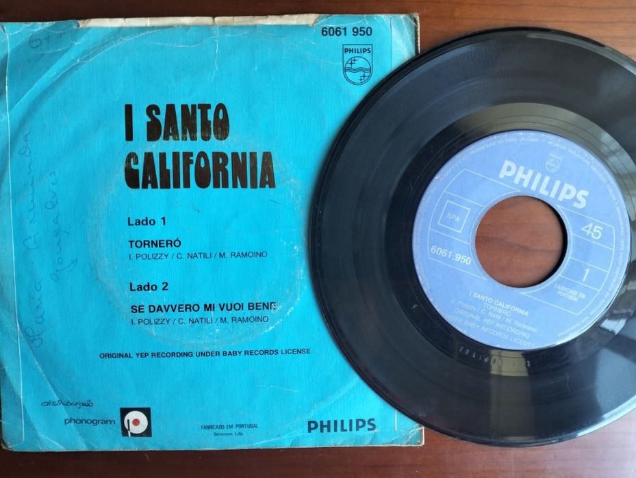 Disco de vinil single I Santo California - Torneró