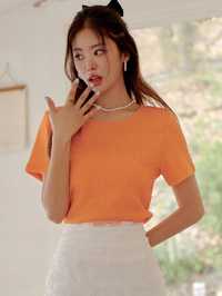 Bluzka Teksturowana Casual Pomarańczowa Dazy Xl