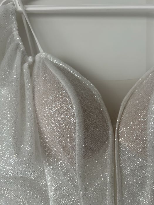 Sukienka ślubna księżniczka glamour brokatowa