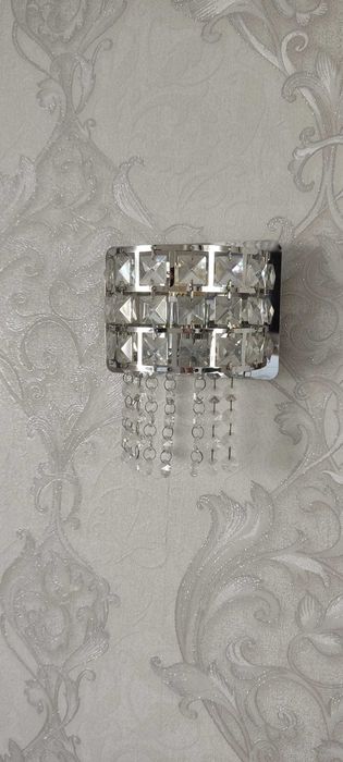 Komplet 2 kinkietów kryształowych