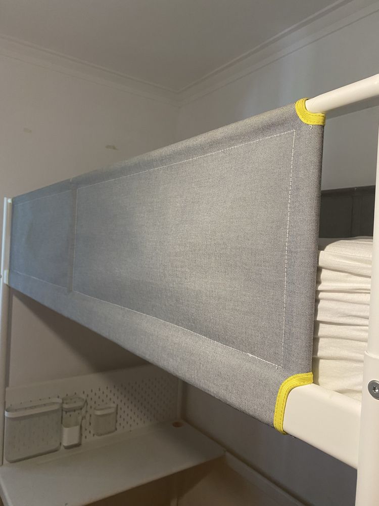 VITVAL Estrutura cama alta c/secretária, branco/cinz clr, 90x200 cm