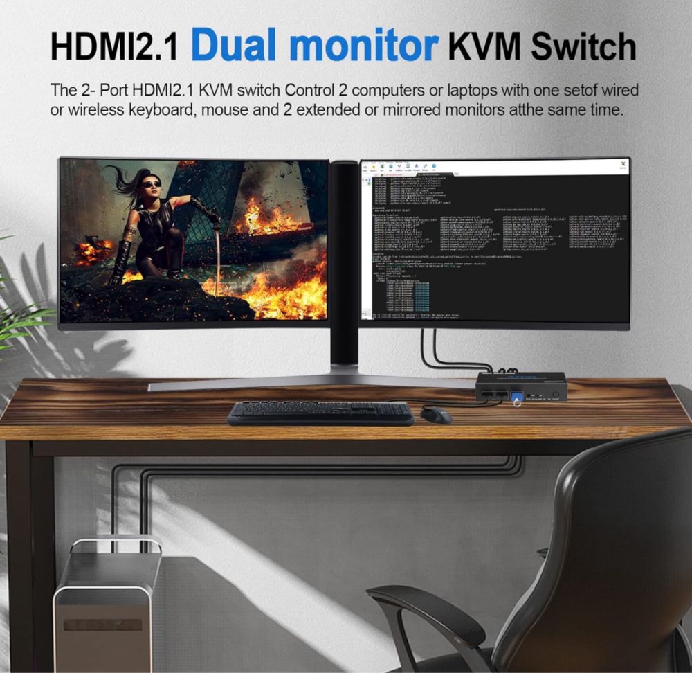 8K 4K KVM Switch HDMI Extend Display EZCOOTECH