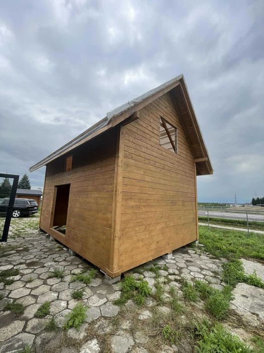 Konstrukcja domy z bali 7x5m do samodzielnego montażu, 60m2 pow.użytk.
