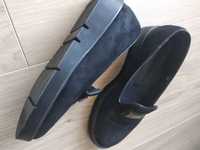 Loafersy damskie zamszowe