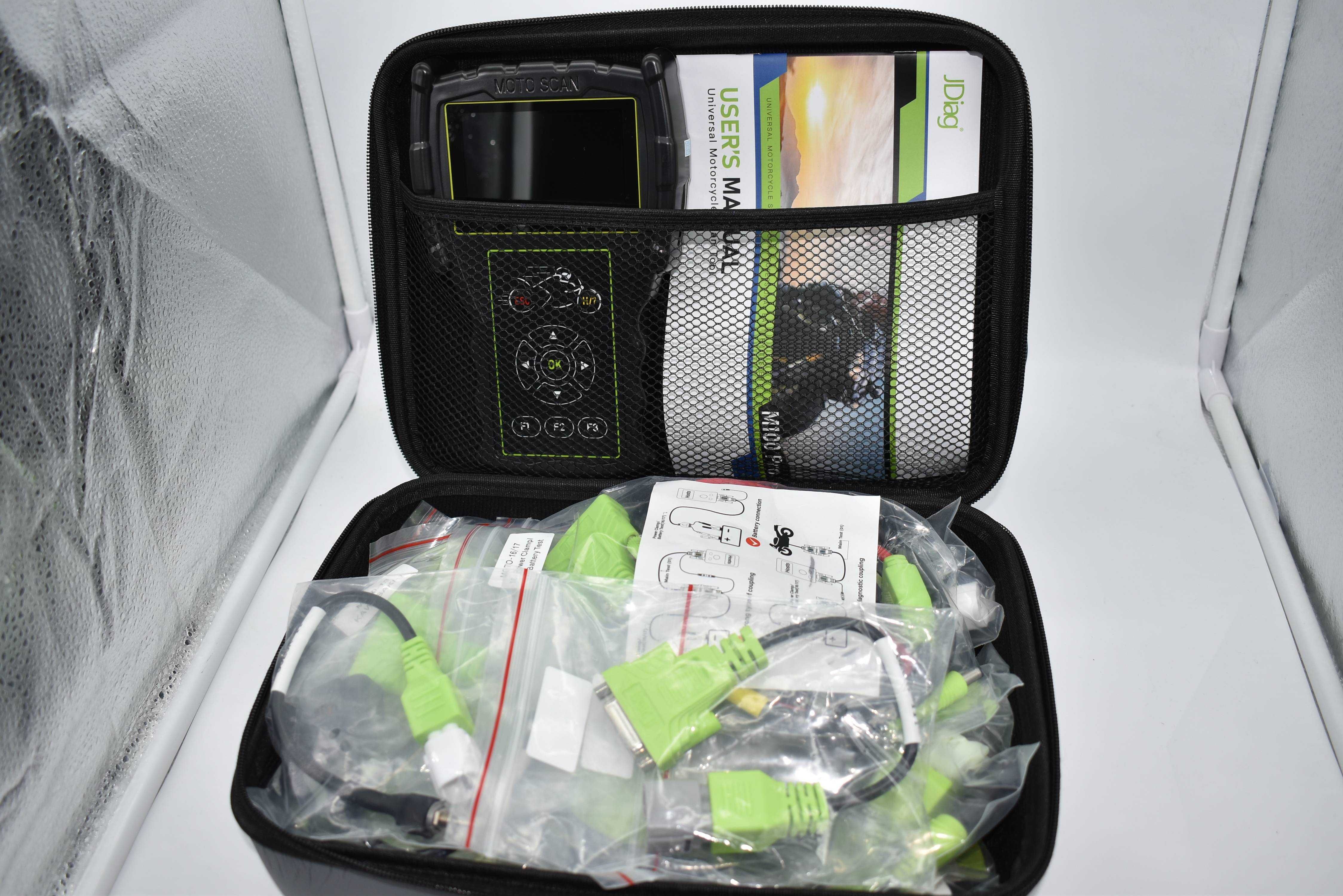 Máquina Diagnóstico Mota – OBD profissional moto + Kit Cabos