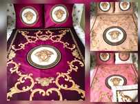 Komplet pościeli 160x200 Versace  biała złota czarna różowa