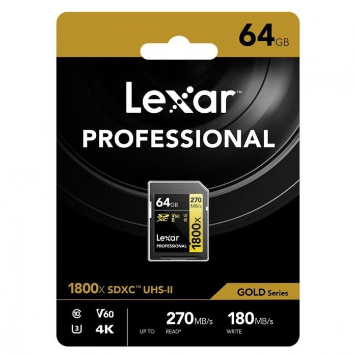 Karta pamięci Lexar Pro 64GB 1800x U3 V60 UHS-II - Cyfrowe.pl Kraków