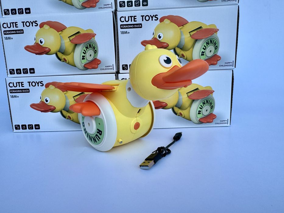 Інтерактивна іграшка-качка з USB, рухається, світиться, музика