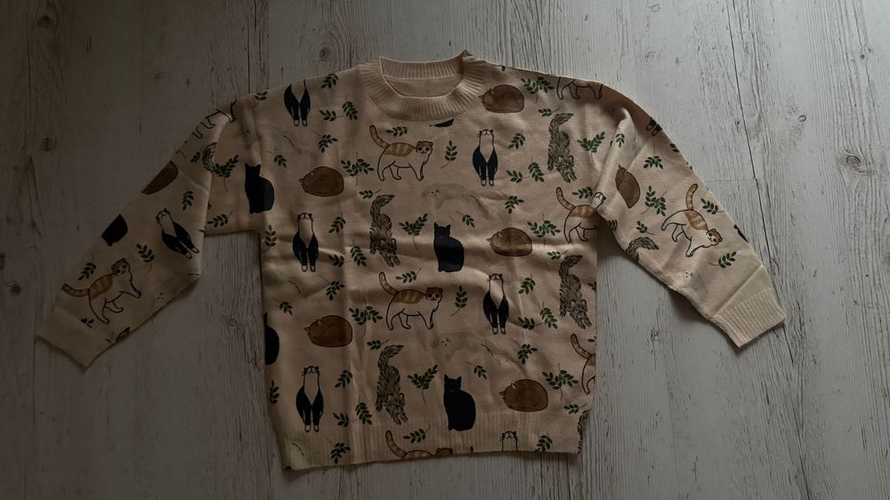 Кофта з котиками оверзайз