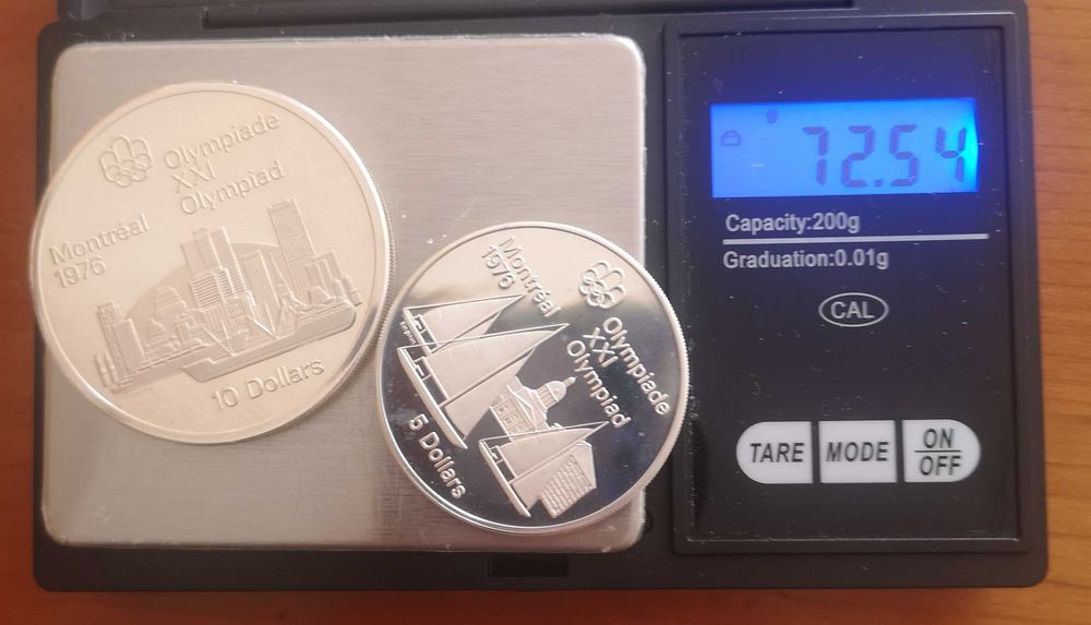 moedas prata proof 5 e 10 dollars Montreal 1976 (#2)