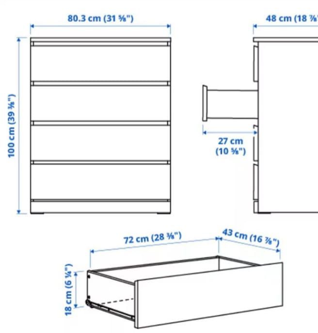 Komoda Ikea Malm 4 szuflady , transport gratis
