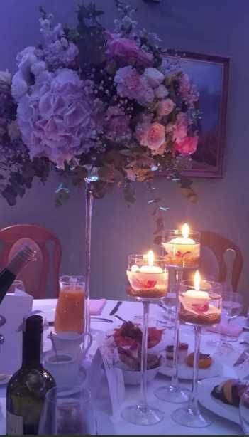 świecznik świeczniki szklane kielichy na nóżce wesele ślub
