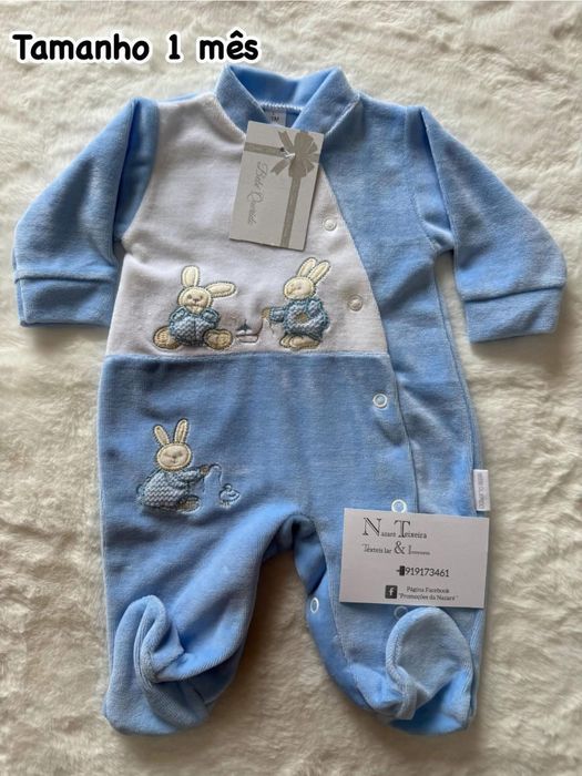 Babygrows veludo bebe 1 mes novos