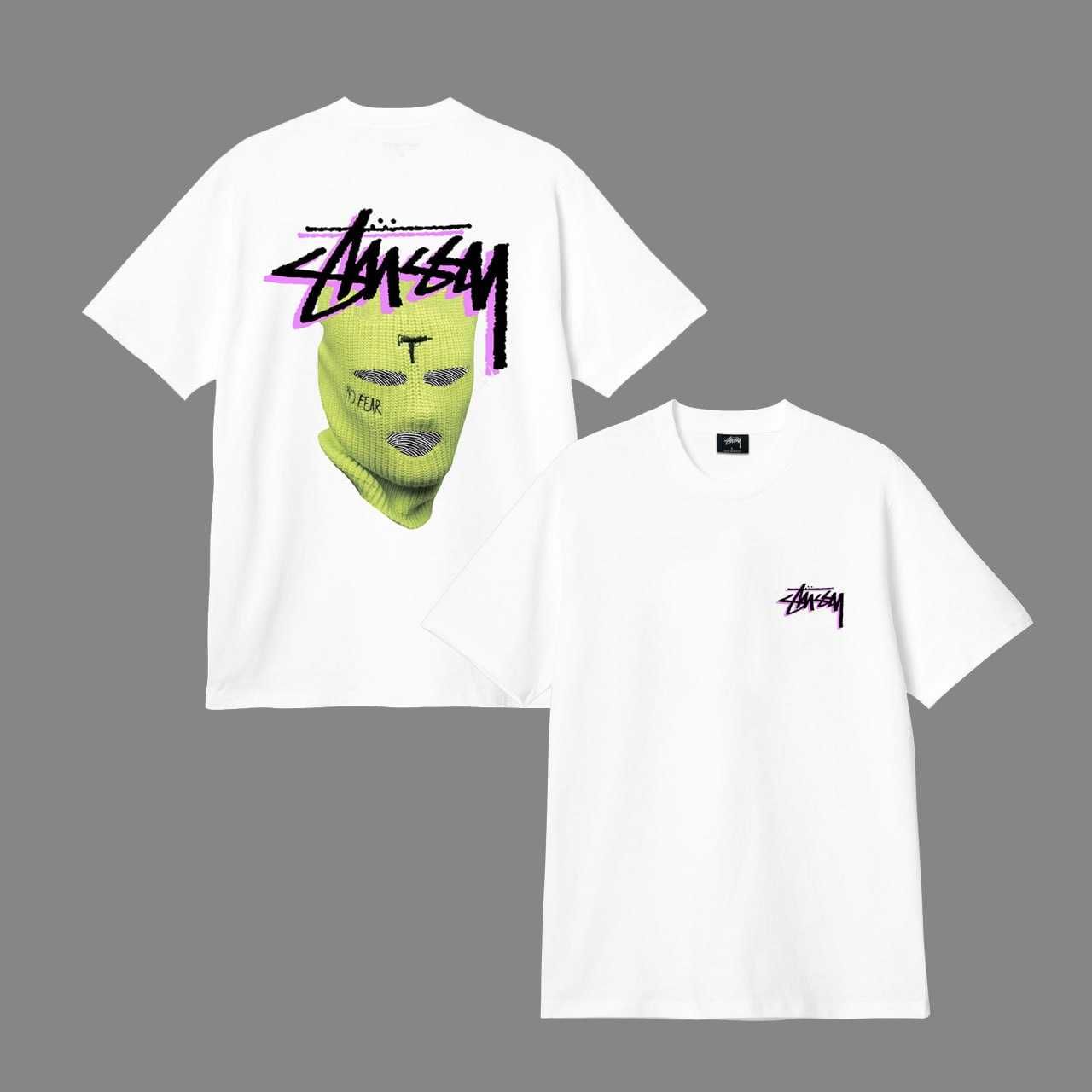 Футболка stussy stusy стусси стуси стусі стуссі белая бандана розовая