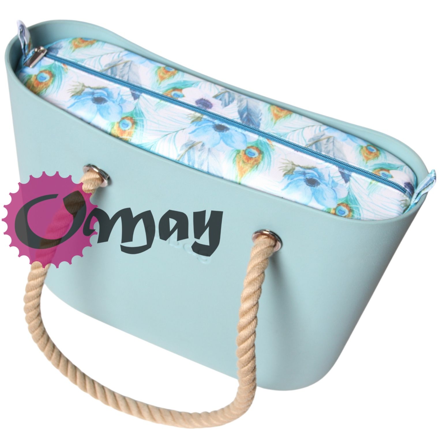 Turkusowy organizer do OBAG STANDARD pawie pióra 2 kieszenie OMAY