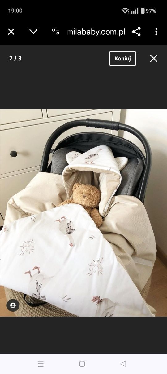 Otulacz do fotelika gąski kocyk nosidełka