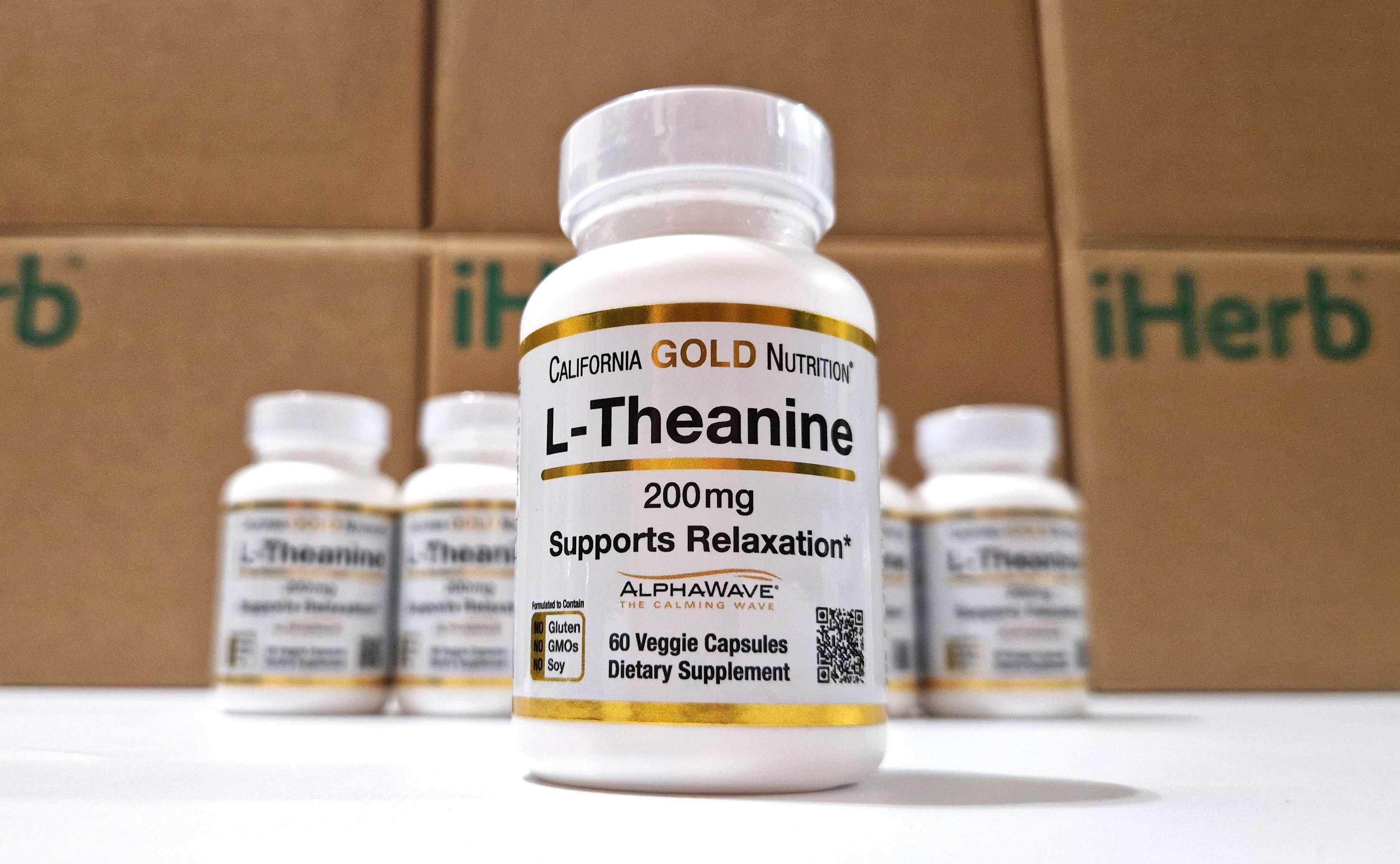 L-теанин California GN, 200 мг 60 капсул. L-Theanine, теанин.