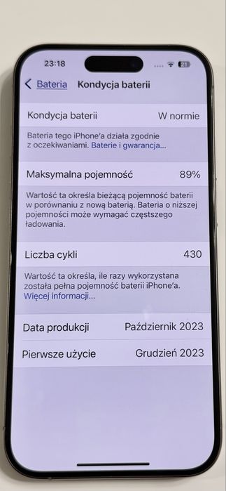 iPhone 15 pro 256GB, Natural Titanium + szklo i etui SPIGEN - Gratis!