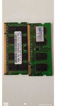 Пара оперативной памяти для ноутбука Samsung DDR2 1Gb 800MHz CL6 Б/У
