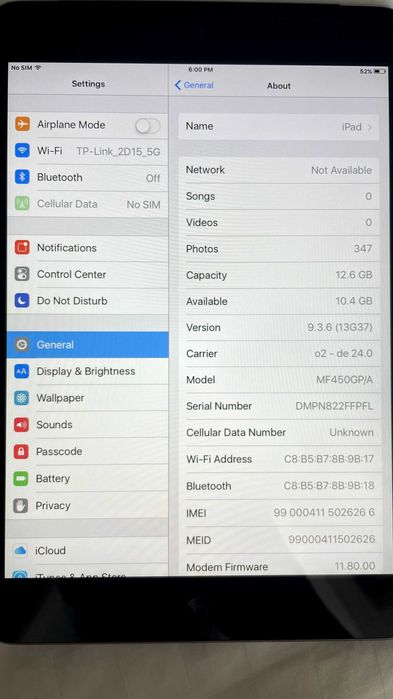Ipad mini 2 (SIM)