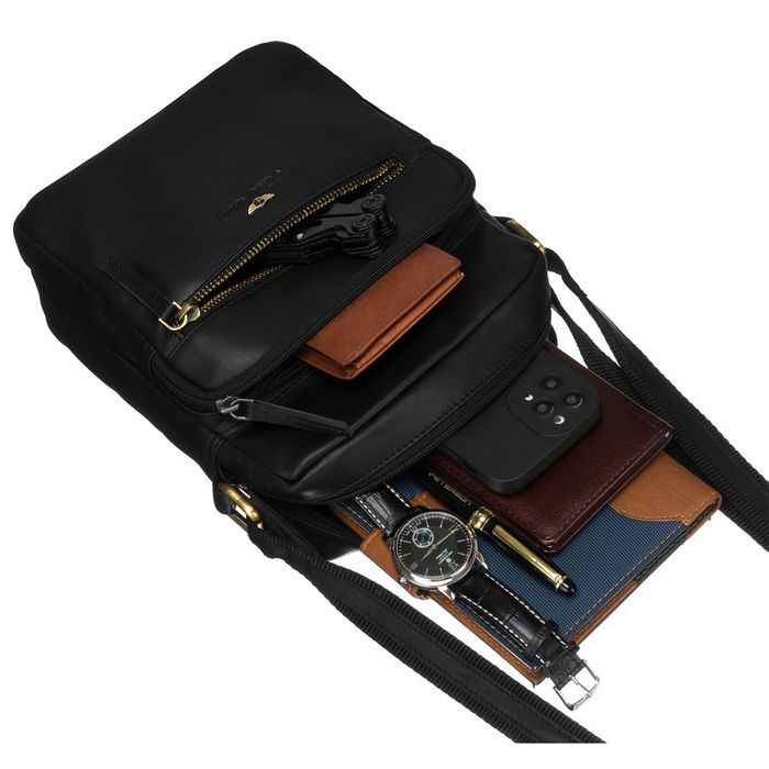 skórzana torebka męska listonoszka na pasku - peterson