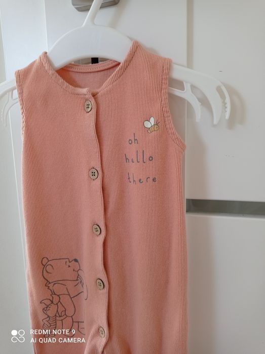 Rampers prążkowany morelowy/pudrowy róż 62-68 George