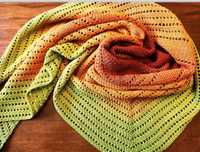 Chusta ombre robiona na szydełku handmade