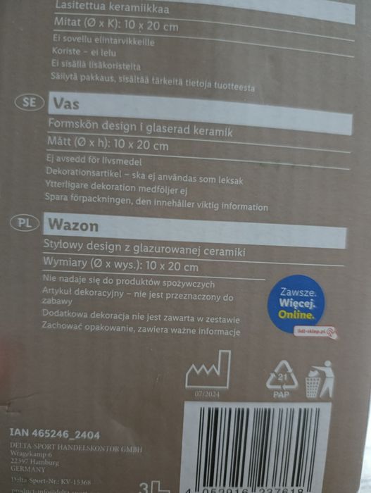 Wazon z glazurowanej ceramiki