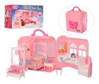 Меблі для ляльок Барбі Gloria спальня з ванною кімнатою в валізі 9988