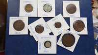 Stare monety Zestaw 9 Starych monet Świat 1861 do 1947 w tym Srebro