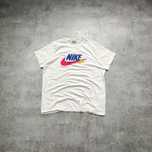 MĘSKA Koszulka Bawełna PREMIUM Duże Logo Biała Kolor Nike Casual Gym