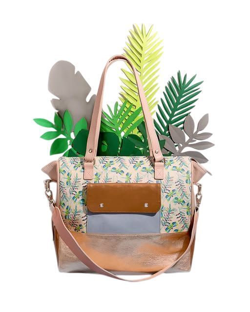 Mięta Torba Skórzana De Luxe Morskie Ważki Unikat