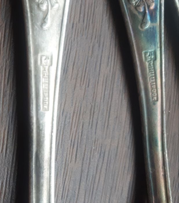 Stare posrebrzane łyżeczki / łyżki  6 sztuk