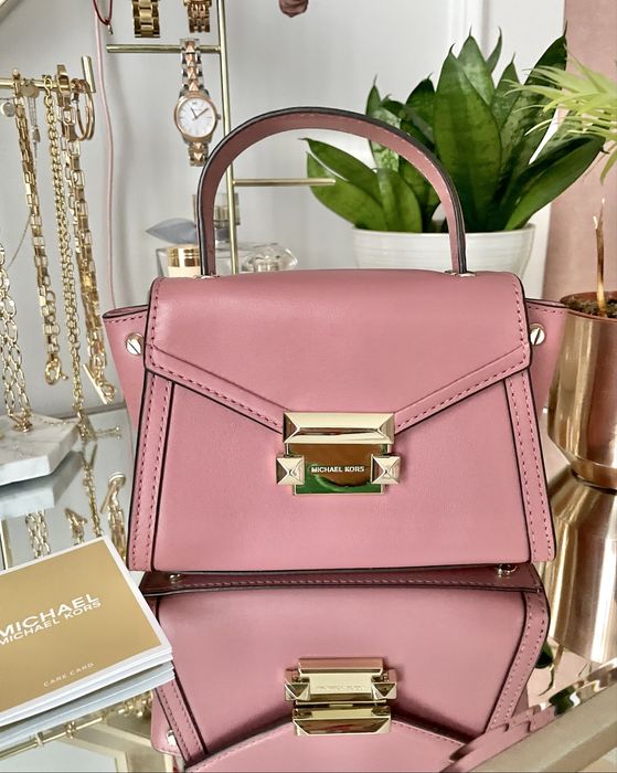 Torebka Michael Kors Whitney różowa pudrowa mała mini kuferek skóra