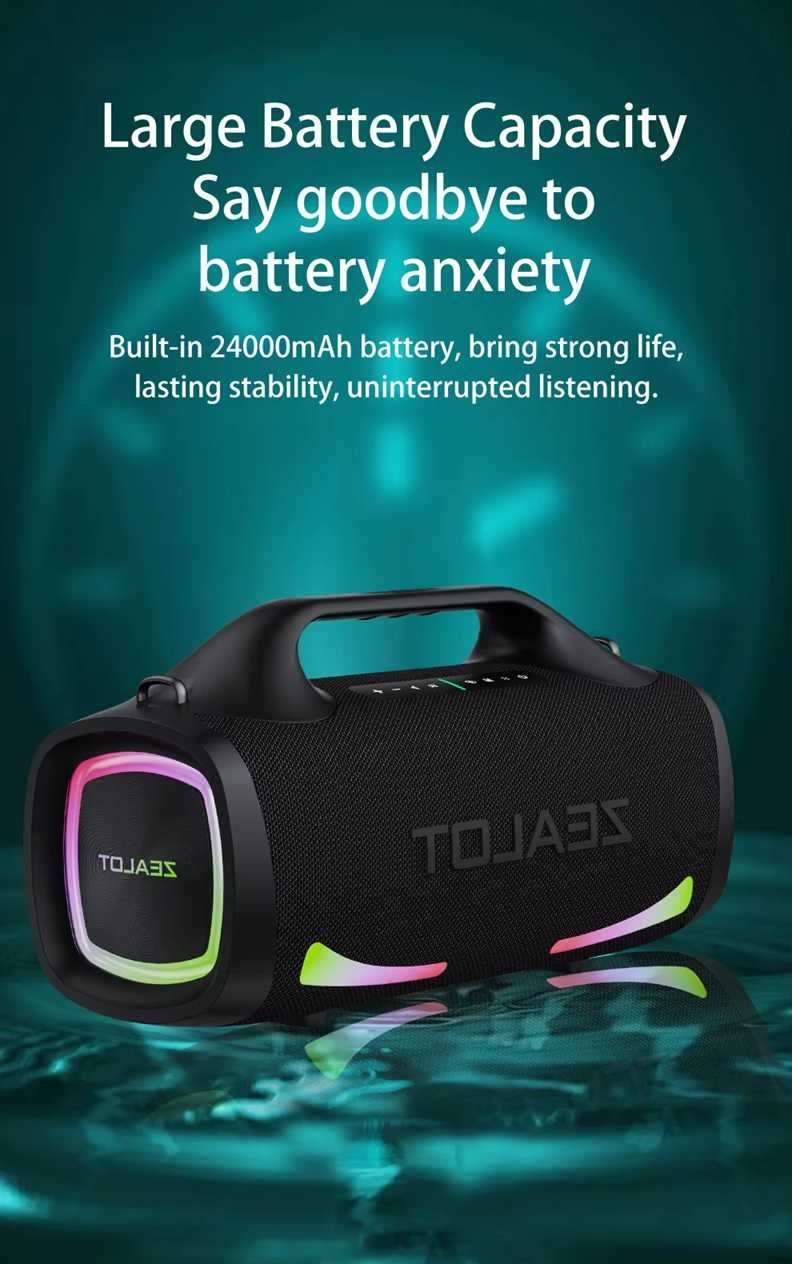 ZEALOT S79 Zewnętrzny głośnik Bluetooth 100W - 24000mAh - Nowy